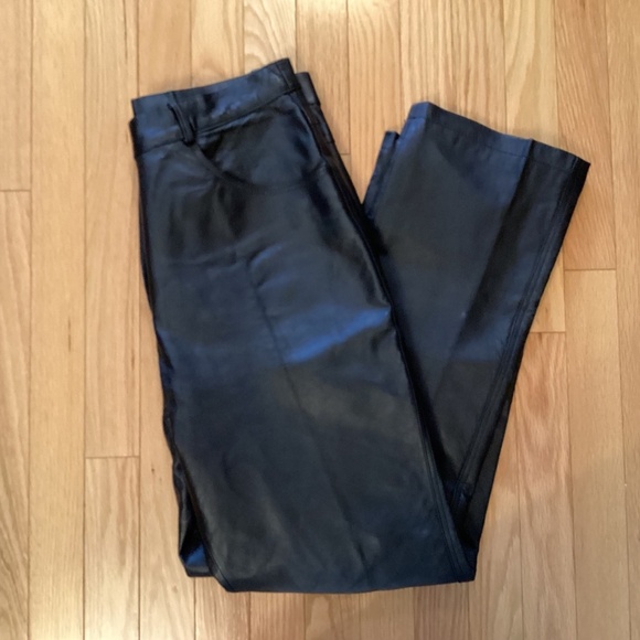 Leather Trousers, black, 5 pocket style, size 31 - Picture 2 of 12